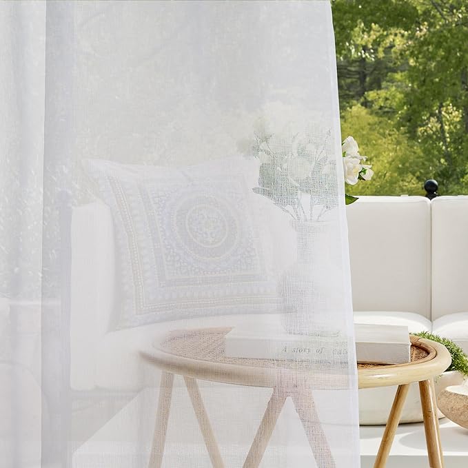 RYB HOME Sheer Outdoor Curtains - Image 5