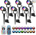 12W RGBW Color Changing Landscape Spotlights, 110V Plug-in Outdoor LED Spot by UPONELED