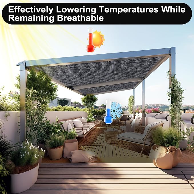 Artpuch 90% Sun Shade Cloth, 4 x 8 FT Pergola Shade Cover Canopy - Image 6