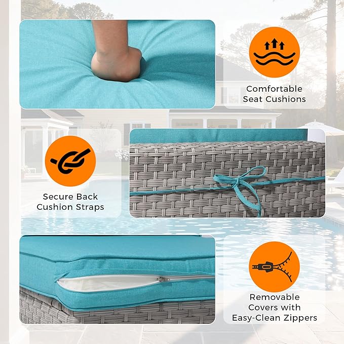 10-Seat Outdoor Wicker Patio Furniture Set - Image 6