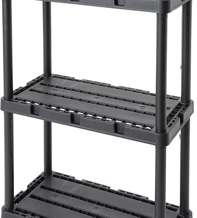 Gracious Living 4 Pack Light Duty Storage Shelves, Knect-A-Shelf 3-Shelf - Image 9