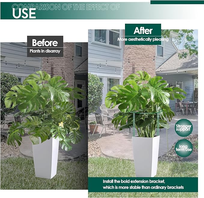 10 Pack 30 Inch Plant Support Stakes, Heavy-Duty Half Round Peony Support Ring - Image 5