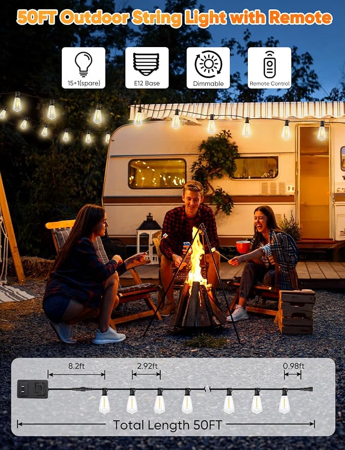 Brightever 50FT Outdoor String Lights - Image 5