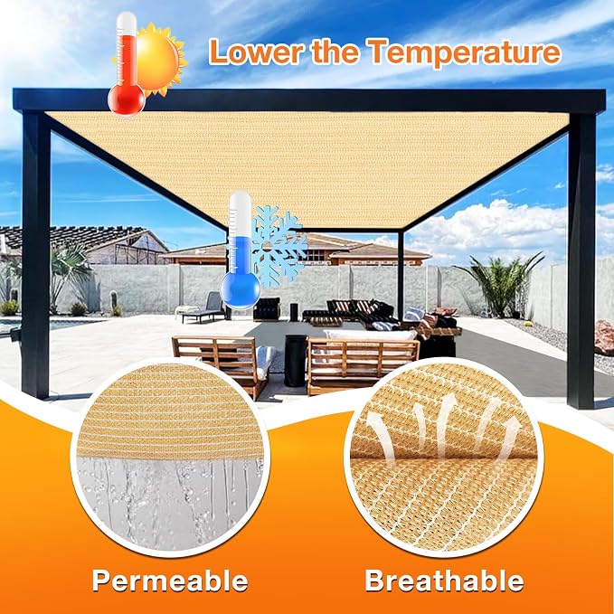 Artpuch Outdoor Pergola Shade Cover 7' X 20' Sun Shade Cloth - Image 4