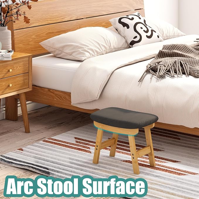 Gray Small Soft Footrest Ottoman - Image 4