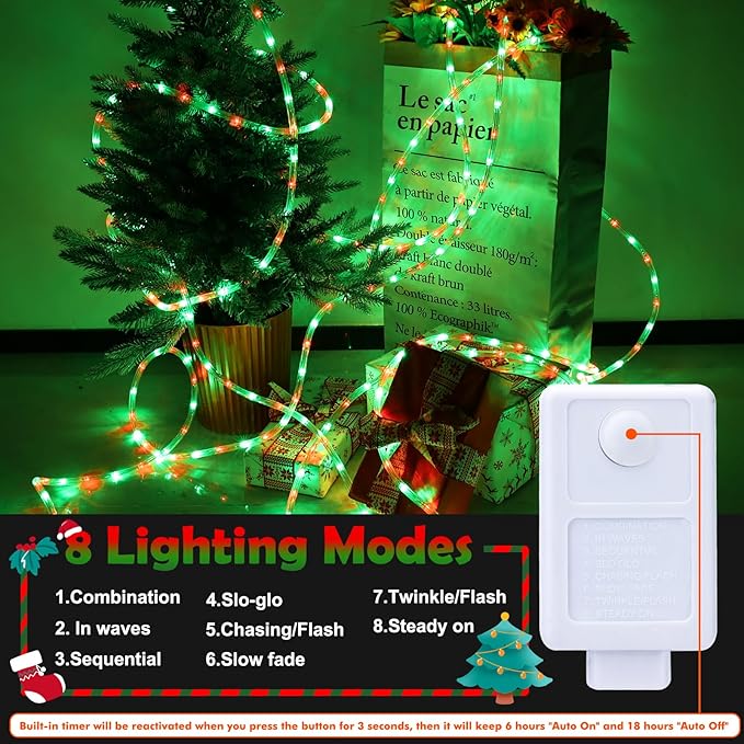 150ft LED Rope Lights Outdoor, 1080 LED Connectable and Flexible Tube Lights - Image 3