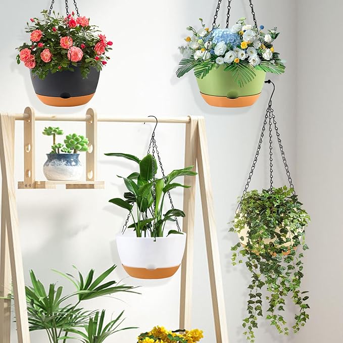 10 inch Hanging Planters Self Watering Pots - Image 5