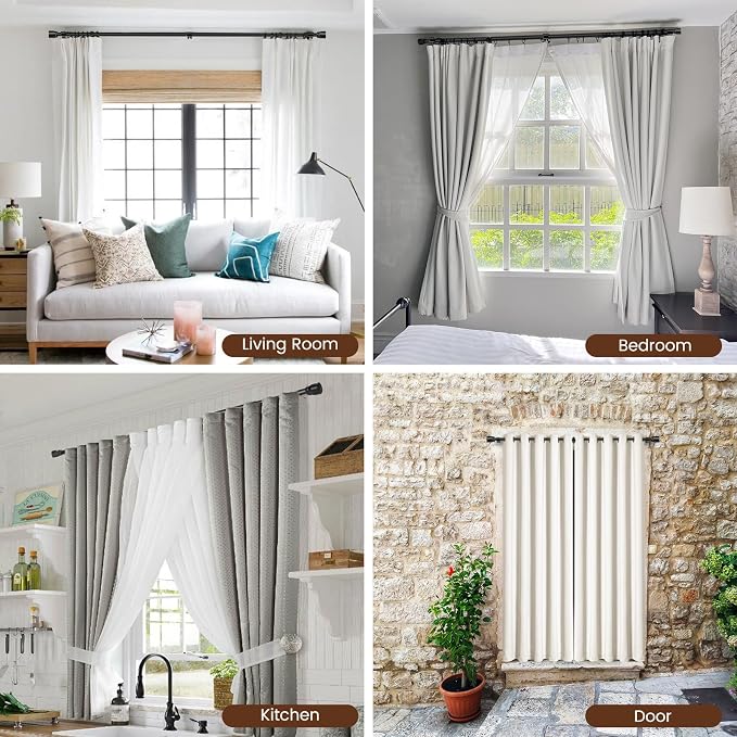 1” Diameter Curtain Rods Itself is 30 to144 inch 1 Pack Fit 30-142 inch - Image 7