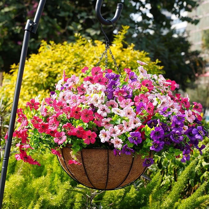 Artificial Flowers for Outdoor, UV Resistant Fake Silk Flowers, Realistic Faux - Image 7