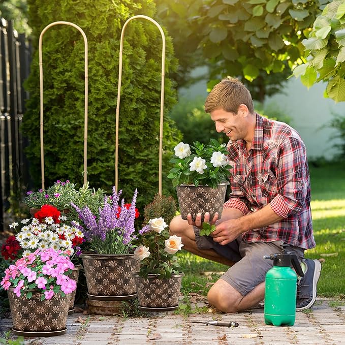 12 Inch Planter Pots for Plants, Plastic Large Flower Pots Indoor Outdoor - Image 4