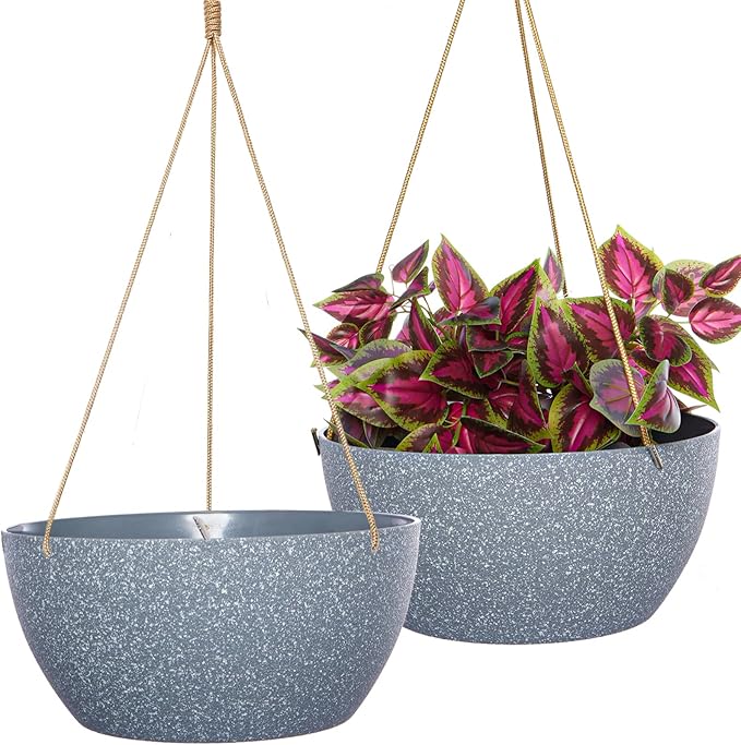 13 Inch 2 Pack Large Hanging Planters by SwinDuck