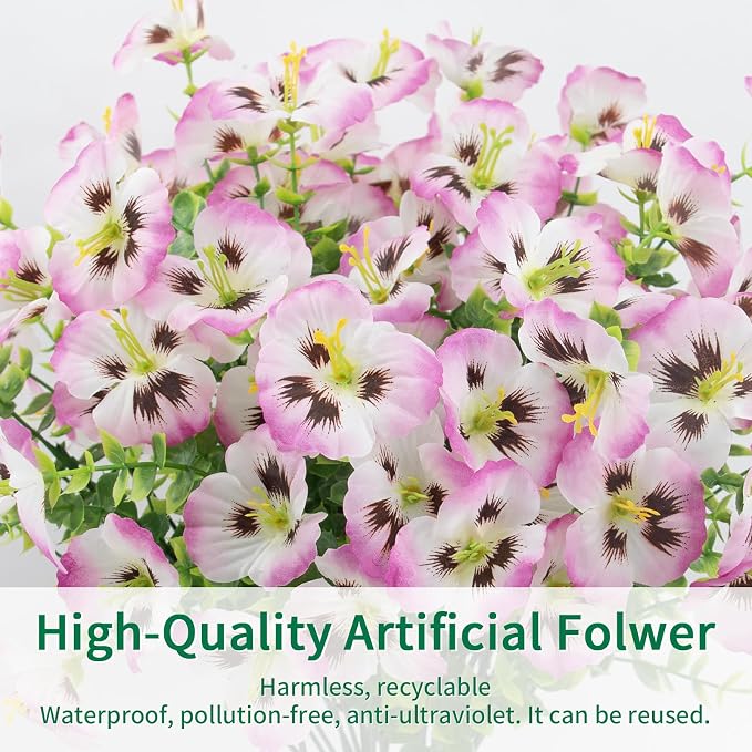 12 Bundles Artificial Pansy Flowers - Image 7