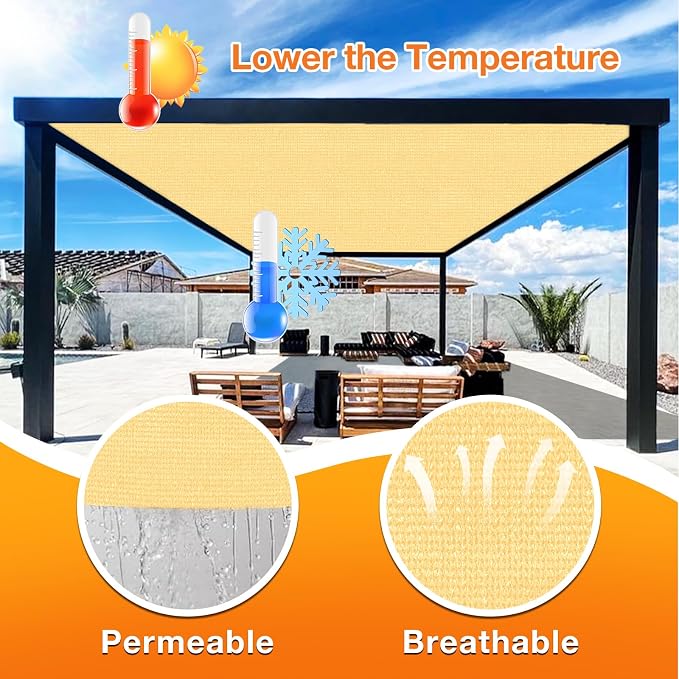 Artpuch Outdoor Pergola Shade Cover 7x23 FT Sun Shade Cloth - Image 4