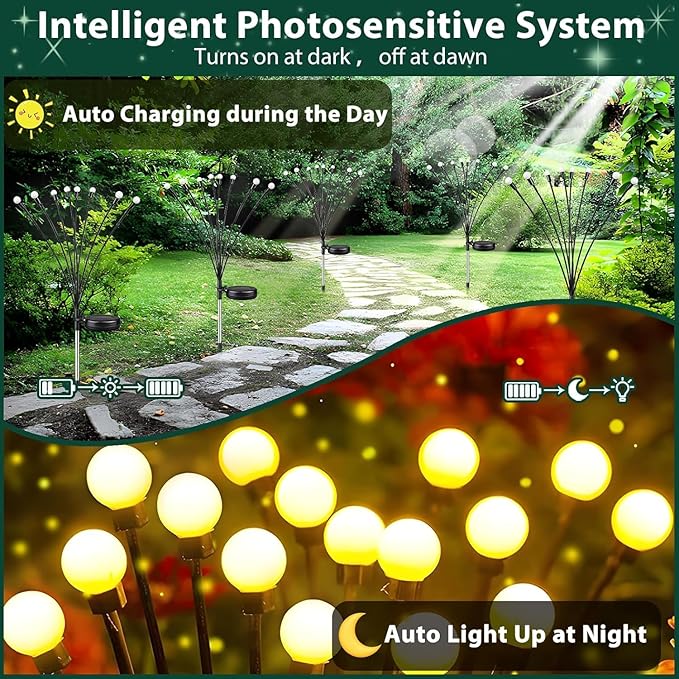 12-Pack Garden Solar Lights, 96 LED Solar Lights Outdoor - Image 6