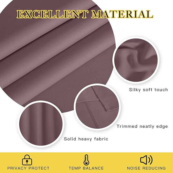NICETOWN Patio Door Curtain Sound Blocking, Bedroom Privacy Room Divider Curtain - Image 2