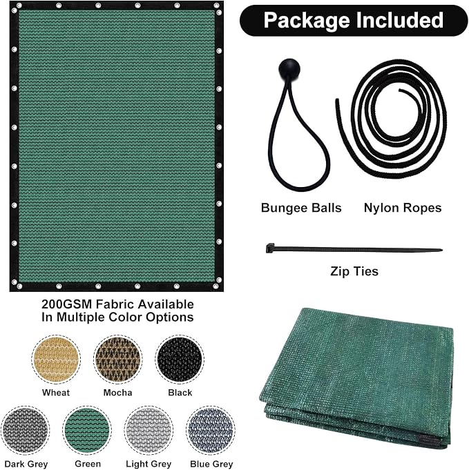 Artpuch 90% Sun Shade Cloth, 6 x 10 FT Pergola Shade Cover Canopy - Image 5