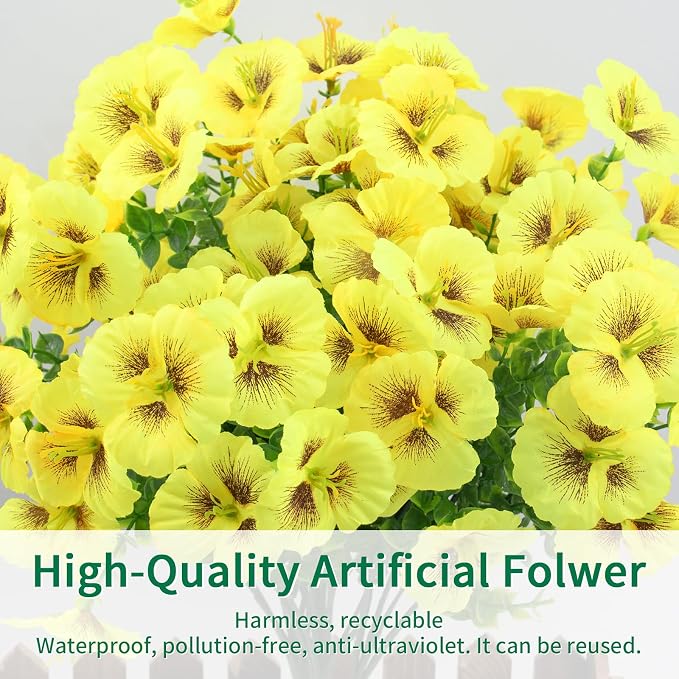 12 Bundles Artificial Pansy Flowers - Image 7
