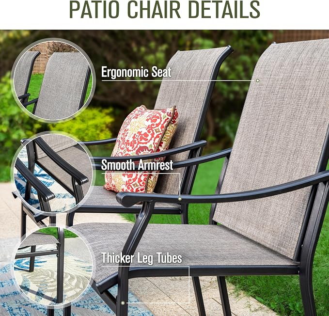 Sophia & William Patio Dining Set 7 Pieces, 6 Quick Dry Textilene Chairs and - Image 2