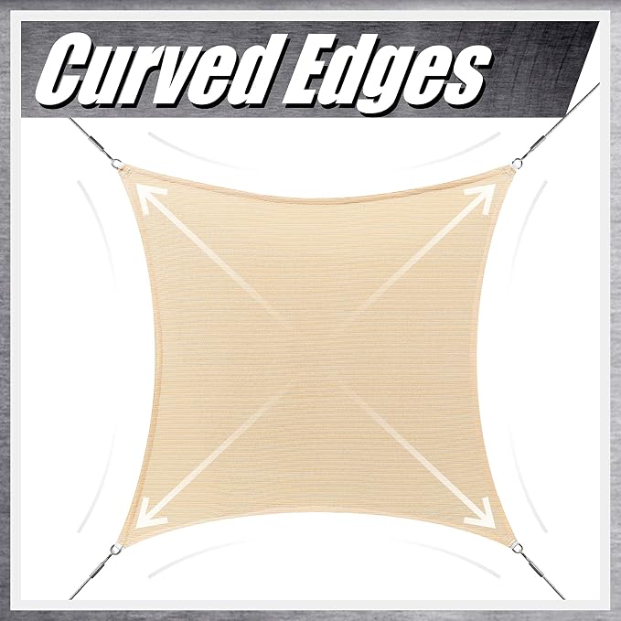 ColourTree 12' x 20' Brown Rectangle CTAPS16 Sun Shade Sail Canopy Mesh Fabric - Image 8
