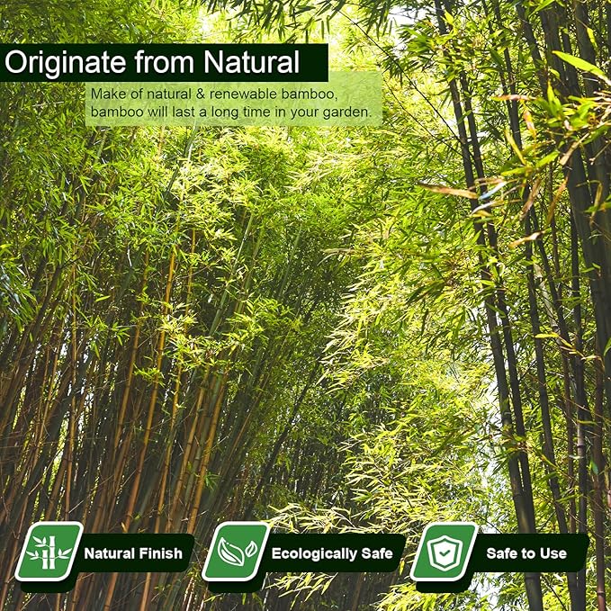 10pcs 1" D Thicker Heavy Duty Bamboo Stakes, 8FT Plant Stakes, Natural Garden - Image 2