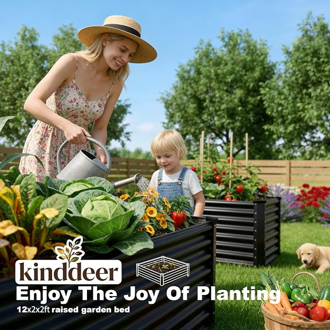 12x2x2ft Raised Garden Beds Outdoor Kit, Galvanized Planter Garden Boxes Outdoor - Image 3