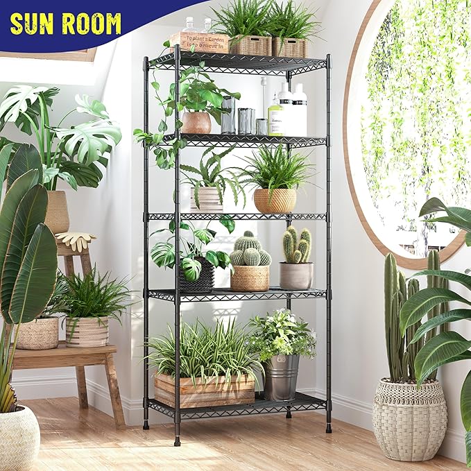 5-Tier Shelf 1010LBS Storage Shelves Adjustable Wire Shelving Metal Shelving - Image 6