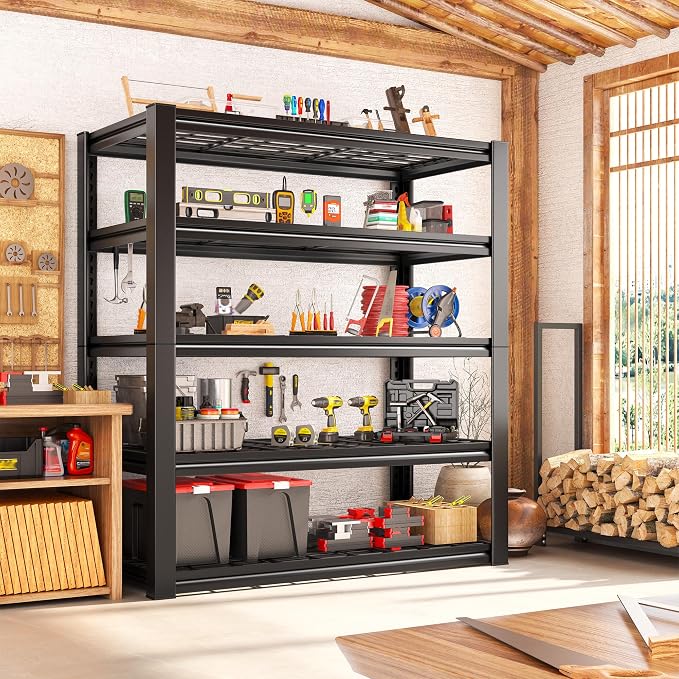 REIBII Garage Shelving 3200LBS, 5-Tier Storage Shelves, Adjustable Industrial - Image 2