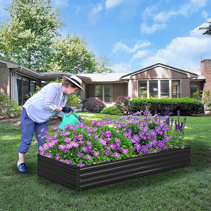 12x4x1ft Galvanized Raised Garden Bed, Outdoor Planter Box Metal Patio Kit - Image 5