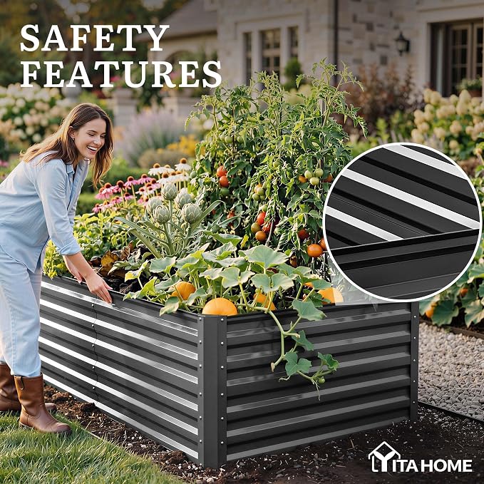 YITAHOME 6pcs 8x4x2 ft Galvanized Raised Garden Bed Kit, Large Metal Planter Box - Image 6