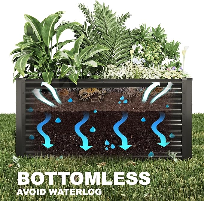 12x2x2ft Raised Garden Beds Outdoor Kit, Galvanized Planter Garden Boxes Outdoor - Image 5