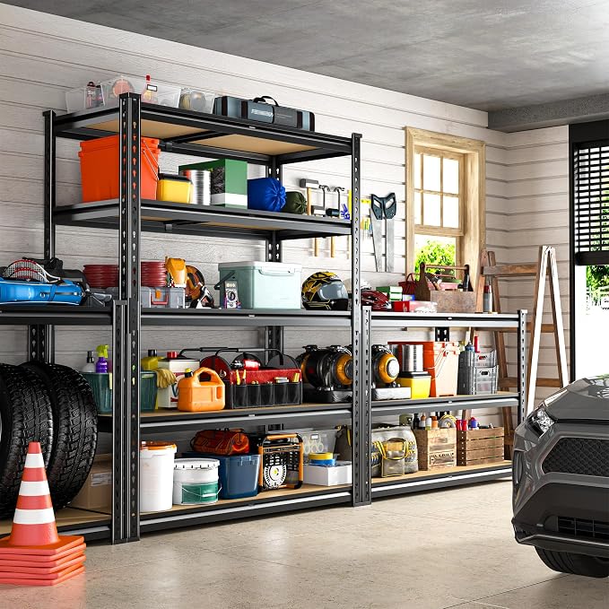 REIBII 2400LBS Storage Shelves 5 Tier Garage Shelving Heavy Duty Adjustable - Image 7