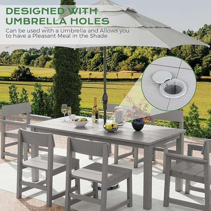 10-Piece HIPS Patio Dining Set for 8 Person Outdoor Dining Sets - Image 4