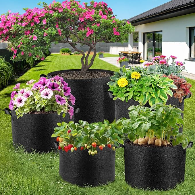 10 Pack 5 Gallon Grow Bags, Thickened Nonwoven Fabric Planter Pots - Image 7