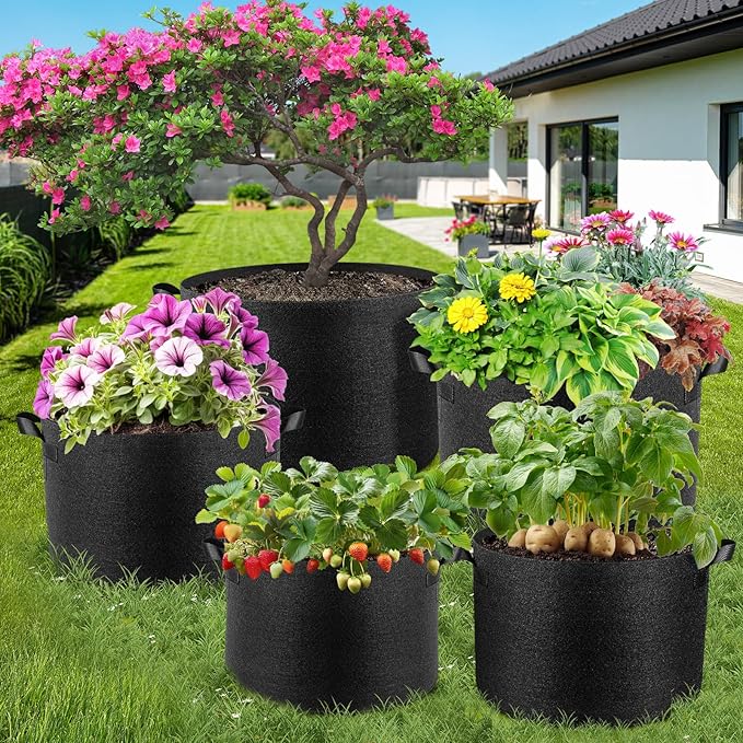 10 Pack 1 Gallon Grow Bags, Thickened Nonwoven Fabric Planter Pots - Image 7