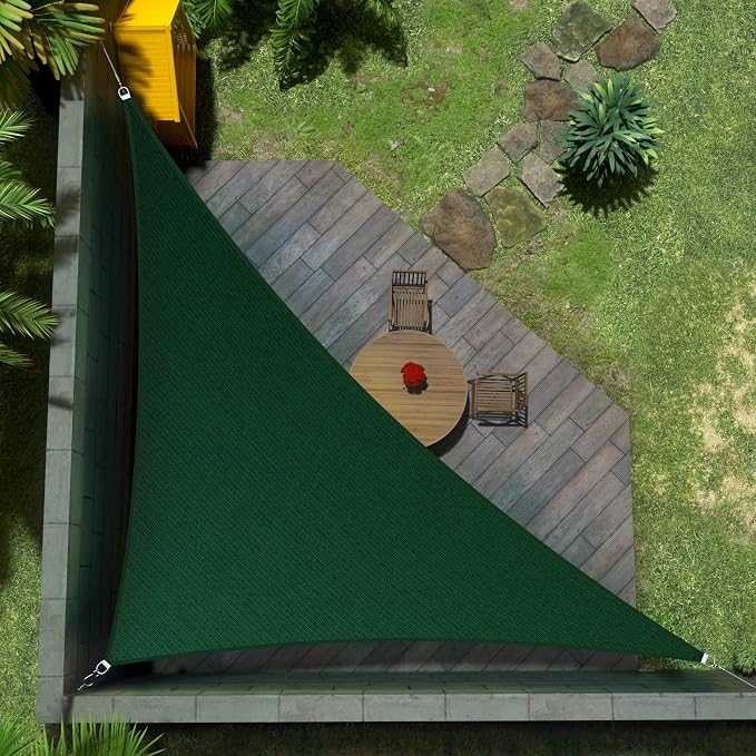 Amgo Custom Size 15' x 19' x 24.2' Green Right Triangle Sun Shade Sail Order to by Amgo