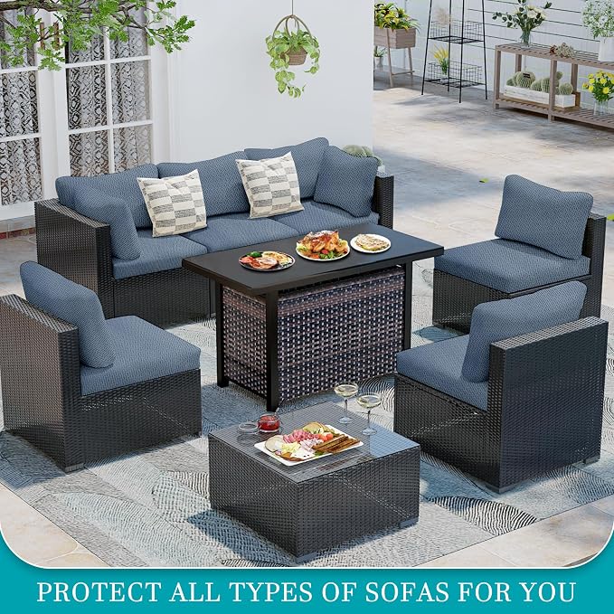 12Pcs Stretch Patio Cushion Covers, Outdoor Couch Covers Replacement, Outdoor - Image 4
