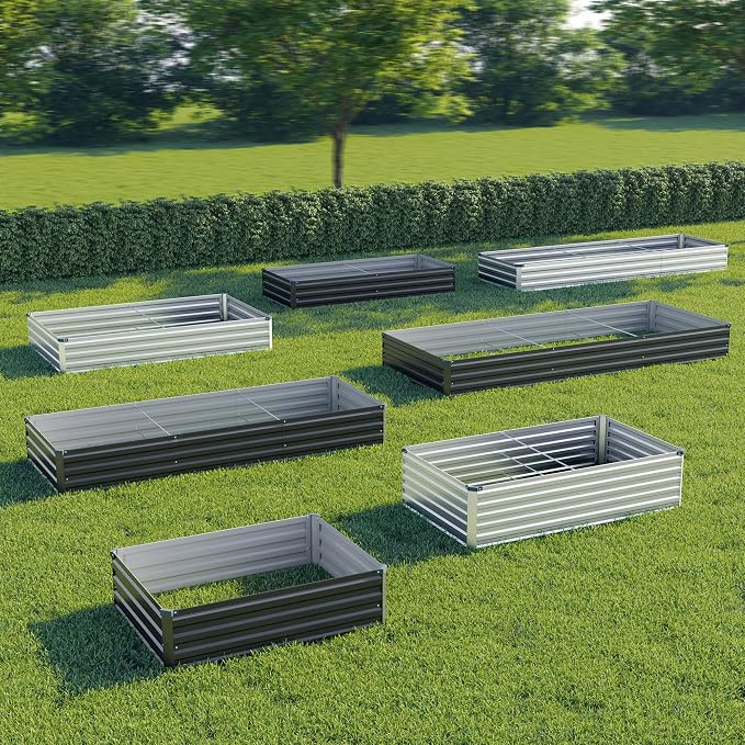 10x2x1ft Galvanized Raised Garden Bed, Outdoor Planter Boxes Metal Patio Kit - Image 5