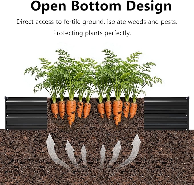 12x2x1 ft Galvanized Raised Garden Bed, Outdoor Planter Box Metal Patio Kit - Image 4