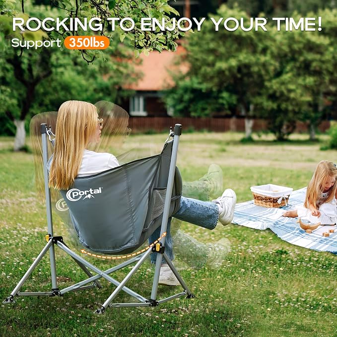 Portal Large Hammock Camping Chair Folding Rocking Chairs Portable Swinging - Image 5