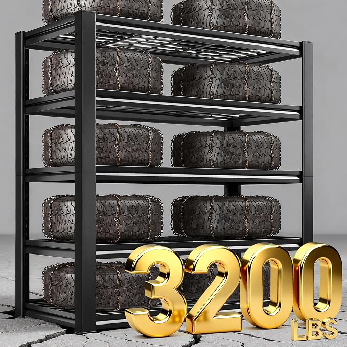 REIBII Garage Shelving 3200LBS, 5-Tier Storage Shelves, Adjustable Industrial - Image 5