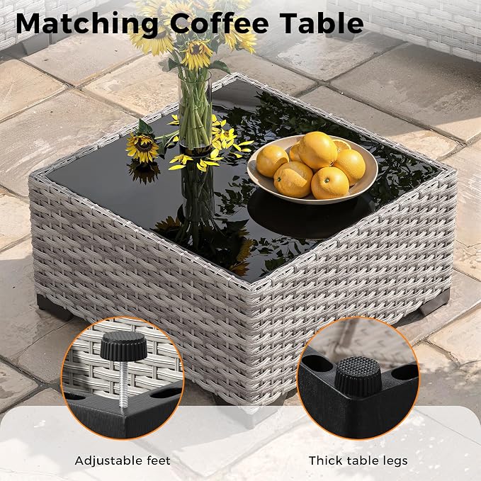 12-Seat Modular Patio Furniture Set – Outdoor Wicker Sectional Sofa - Image 8