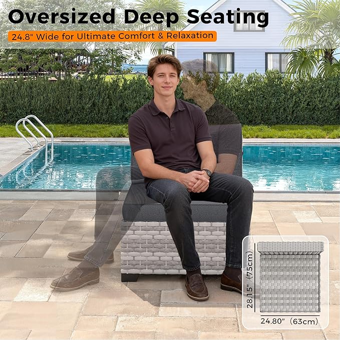 12-Seat Modular Patio Furniture Set – Outdoor Wicker Sectional Sofa - Image 5