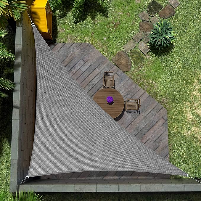 Amgo Custom Size 20' x 23' x 30.5' Gray Right Triangle Sun Shade Sail UPF50+ by Amgo